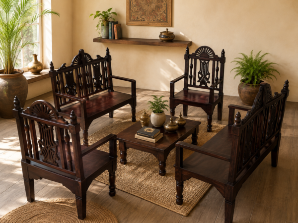 Wooden Bench & Chair Set-COLLECTIBLE VINTAGE8