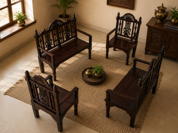 Wooden Bench & Chair Set-COLLECTIBLE VINTAGE4