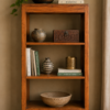 Antique Wooden Bookshelf | Rustic Handcrafted Storage Shelf-collectible vintage
