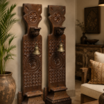 Handcrafted Wooden Wall Sconce with Candle Holder1