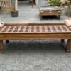 Handcrafted Wooden Glass Top Coffee Table – 61 x 31 x 18 Inches-collectible vintage1