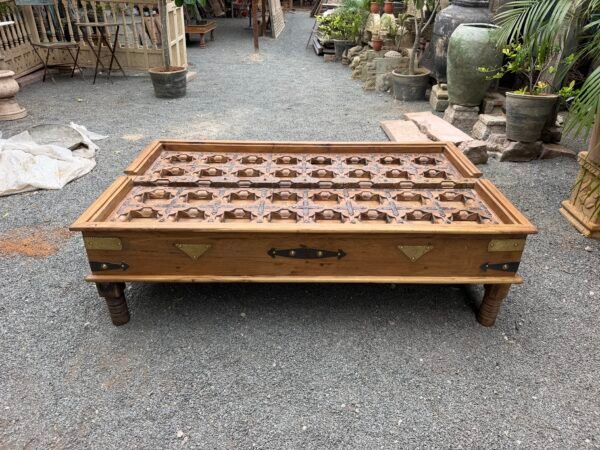 Handcrafted Vintage Wooden Coffee Table with Carved Glass Top5Handcrafted Vintage Wooden Coffee Table with Carved Glass Top3 - collectible vintage