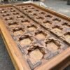 Handcrafted Vintage Wooden Coffee Table with Carved Glass Top7
