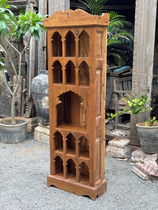 Handcrafted Wooden Carved Display Cabinet with Arched Niches- collectible vintage8