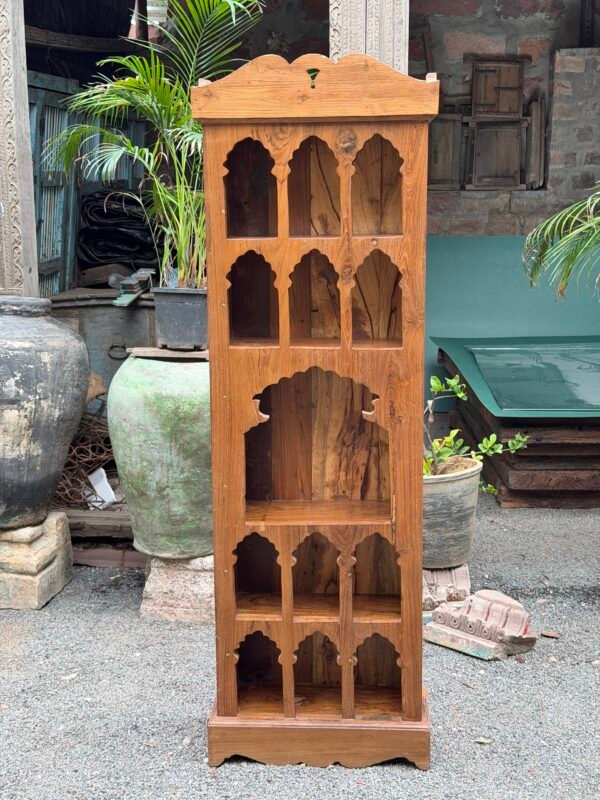 Handcrafted Wooden Carved Display Cabinet with Arched Niches- collectible vintage7