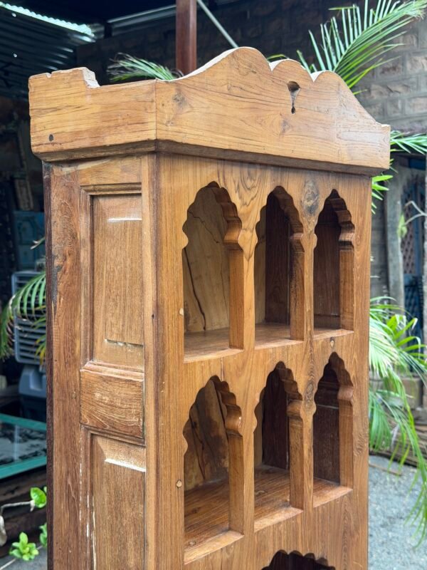Handcrafted Wooden Carved Display Cabinet with Arched Niches- collectible vintage6