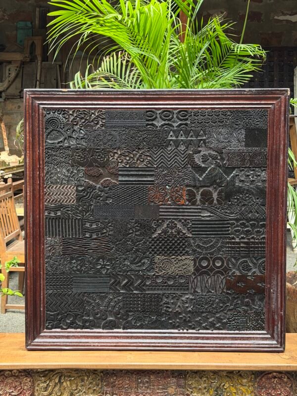 Handcrafted 3x3 feet wooden wall art with intricate vintage carved patterns and rustic frame -COLLECTIBLE VINTAGE4