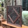 2x2 feet handcrafted wooden wall art with intricate vintage carved patterns and rustic wooden frame-Collectible vintage-3
