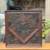2x2 feet handcrafted wooden wall art with intricate vintage carved patterns and rustic wooden frame-Collectible vintage-4