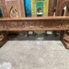 70 inch handcrafted wooden TV console with intricate carved detailing and decorative candle niches-COLLECTIBLE VINTAGE2